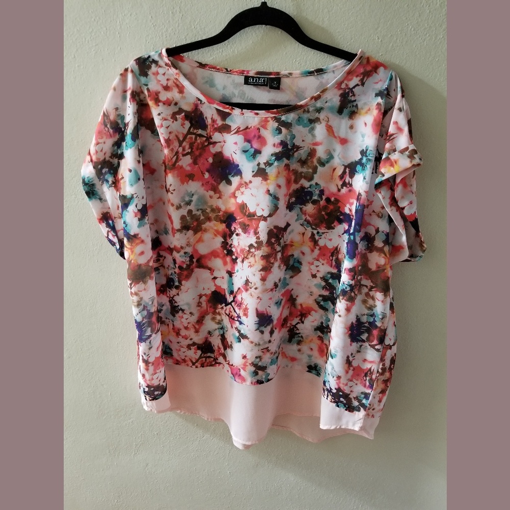 A.N.A. watercolor floral dressy top